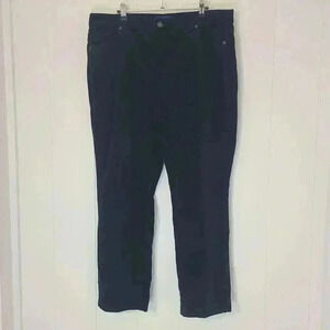 Talbots High Waist Straight Leg Corduroy Pants Black Size 16P